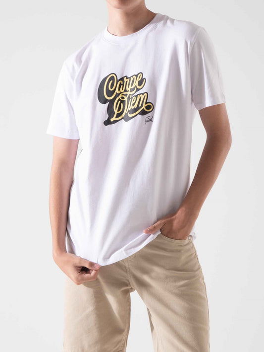 Men`s Printed T-Shirt – Short Sleeve -white