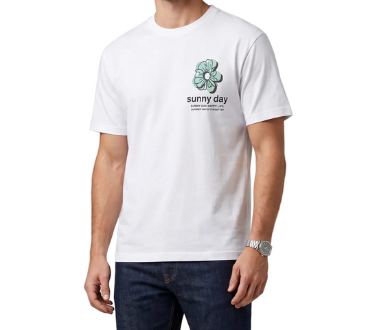 Men`s Printed T-Shirt – White