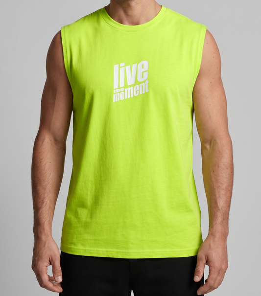 تي شيرت رجالي كات مطبوع - فسفوري