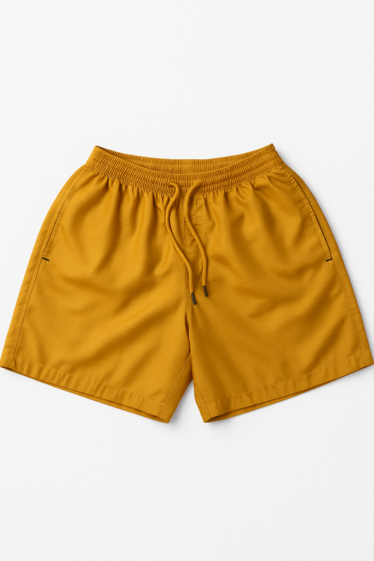 Yellow shorts on a white background