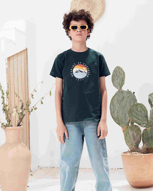 Boy`s Printed T-Shirt – Short Sleeve - dark Olive