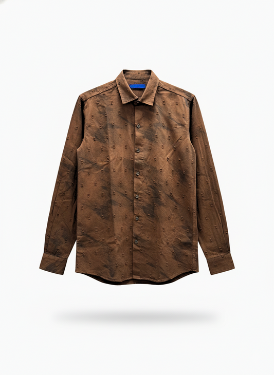 Brown shirt on a white background