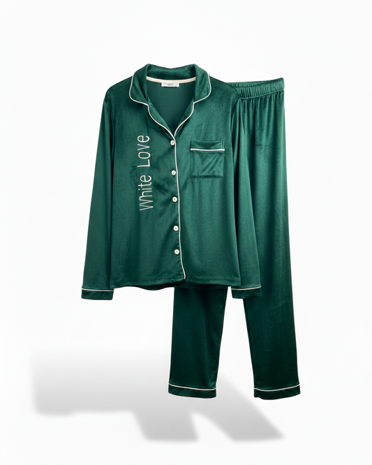 Classic women's winter pajamas in luxurious velvet