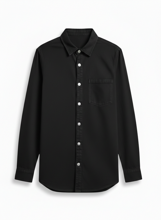 Men`s Gabardine Overshirt Black