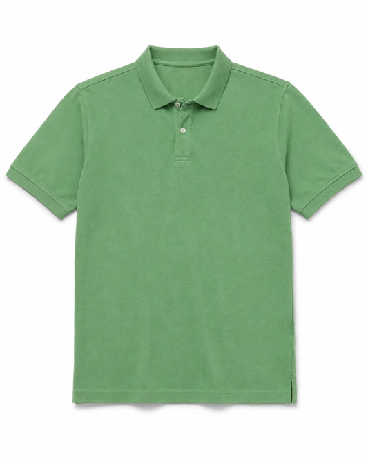 Men’s Light Green Piqué Polo Shirt – Regular Fit