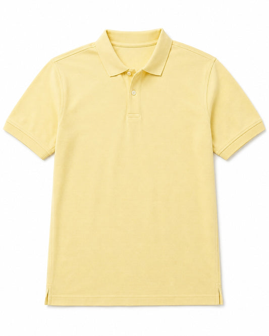 Men’s Light Yellow Piqué Polo Shirt – Regular Fit