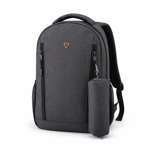 Black Multi-Pocket Backpack with Black Details