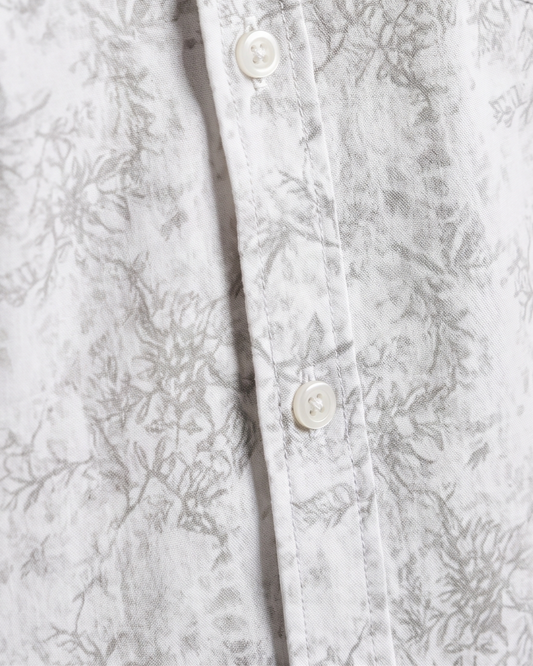 Men's casual short-sleeved printed shirt - White