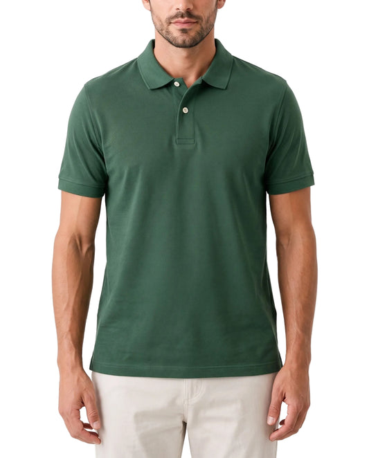 Men’s olive textured piqué polo shirt with a regular fit by TREE