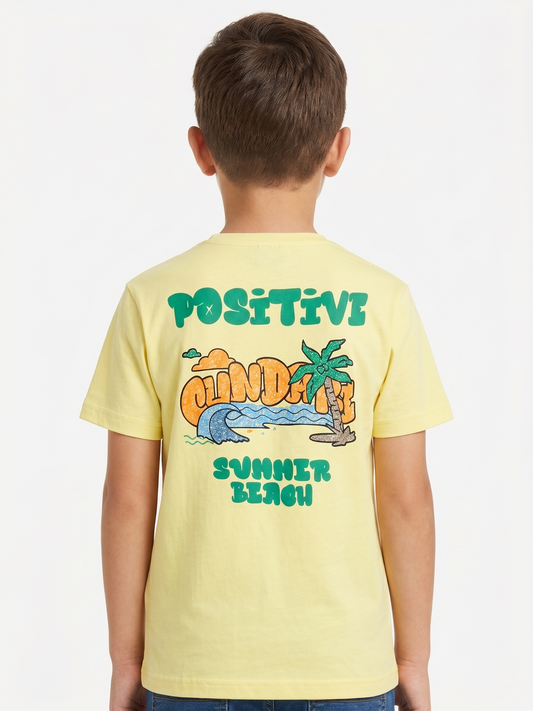 Boy`s Printed T-Shirt – Short Sleeve - Yellow