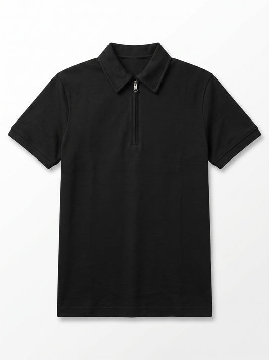 Men's fashion half-zip t-shirt-Black