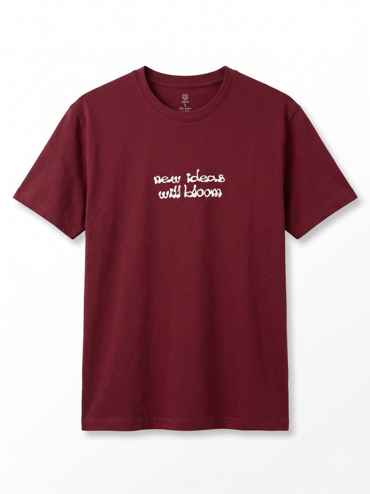 Men`s Printed T-Shirt Over Siza – Burgundy