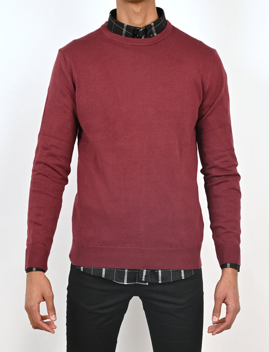 Men’s Plain Cotton Round Neck Pullover