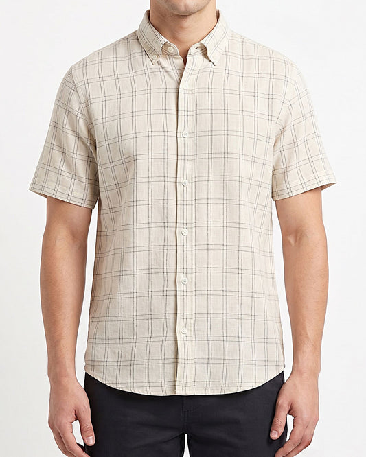 Men's Short-Sleeve Checkered Shirt
