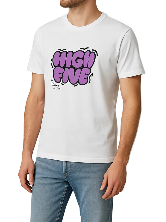 Men`s Printed T-Shirt – Short Sleeve -White