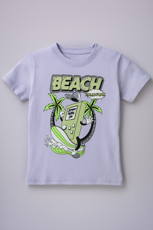 Boy`s Printed T-Shirt – Short Sleeve - Mauve