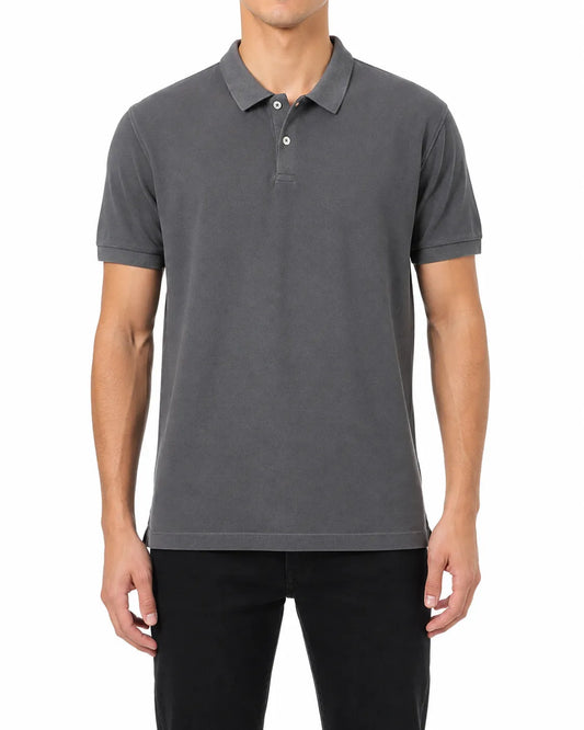 Men’s Dark Grey Piqué Polo Shirt – Regular Fit