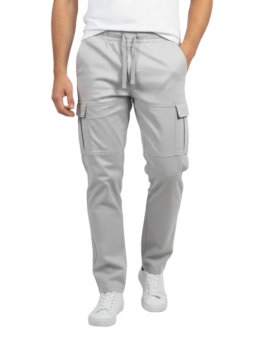 Men's gabardine pants, baggy trousers - Light grey