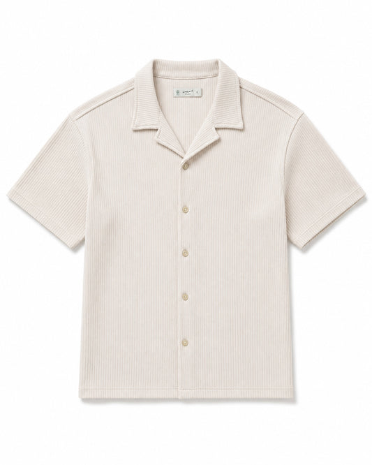 Men's Fashion Short Sleeve Shirt-Light Beige