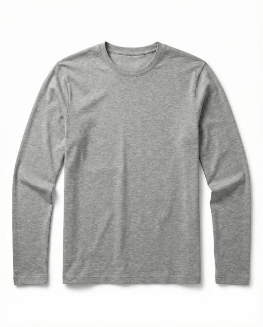 Men’s Basic crew neck T-shirt with sleeves -Grey