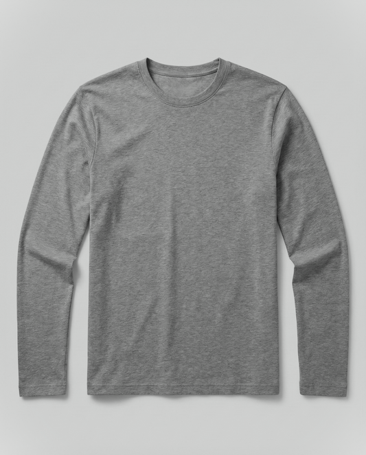 Men’s Basic crew neck T-shirt with sleeves -Grey