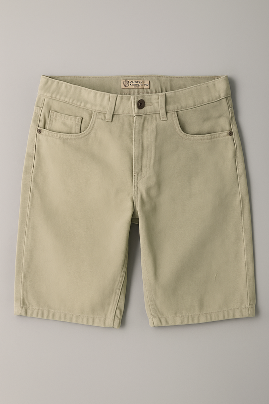 Men's gabardine shorts-Beige