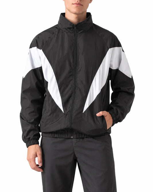 Men's black and gray waterproof sports jacket