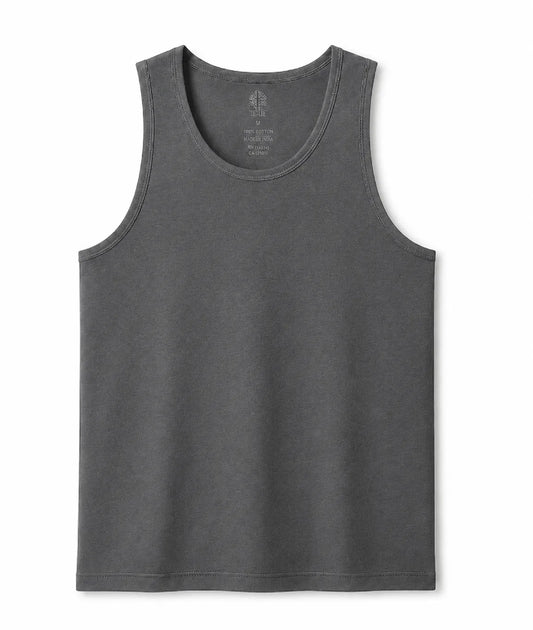 Men’s Grey 100% Cotton Tank Top
