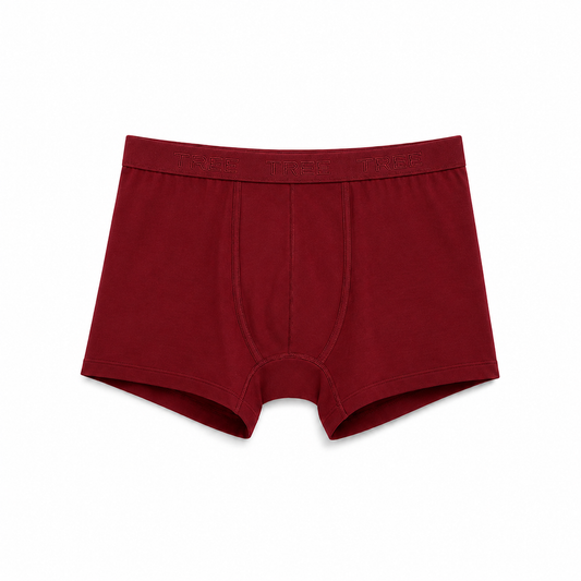 Men’s Burgundy Boxer Briefs – 95% Cotton, 5% Lycra