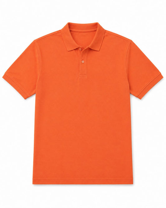 Men’s Orange Piqué Polo Shirt – Regular Fit