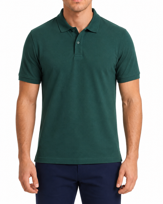 Men’s Dark Teal Piqué Polo Shirt – Regular Fit