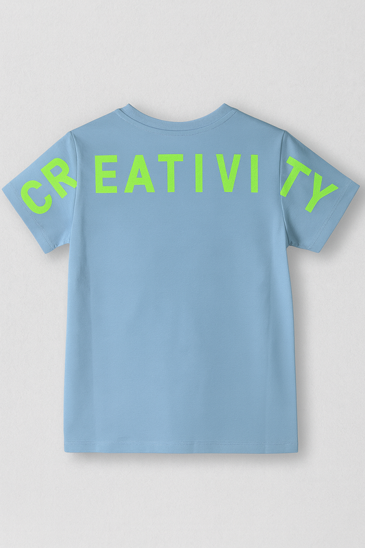 Boy`s Printed T-Shirt – Short Sleeve - Light Blue