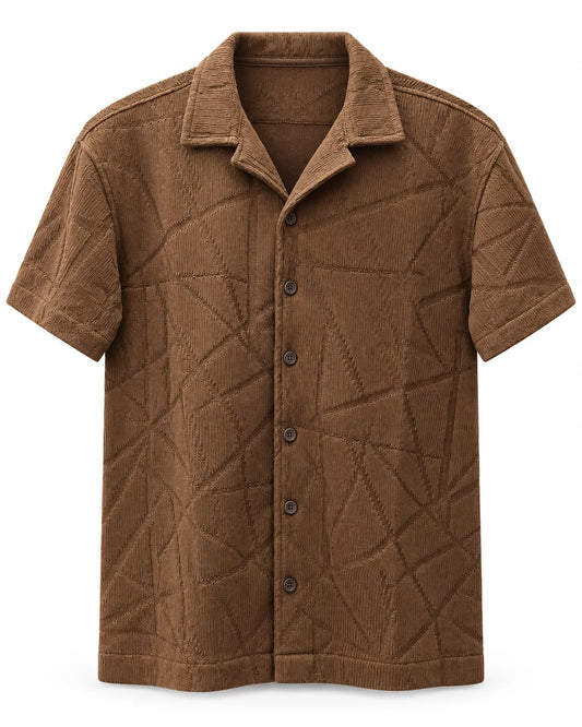 Casual Textured Geometric Shirt