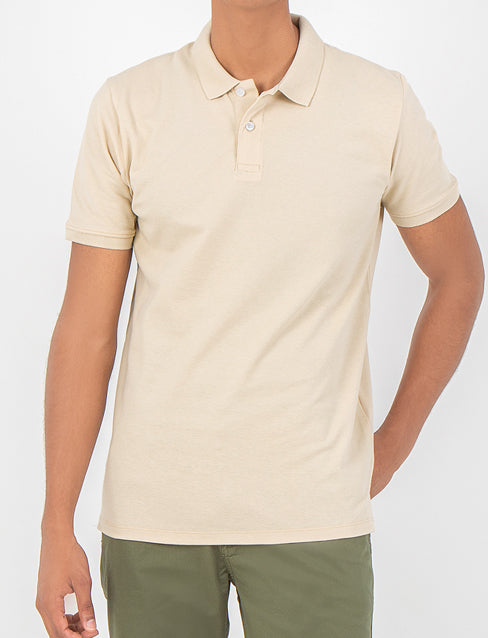 Men's Polo T-shirt - Beige