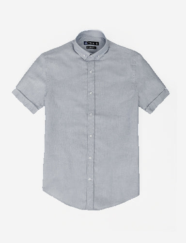 Men's Oxford Shirt Half Sleeves - GRAY