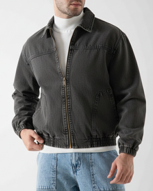 Men's jacket jeans with zipper