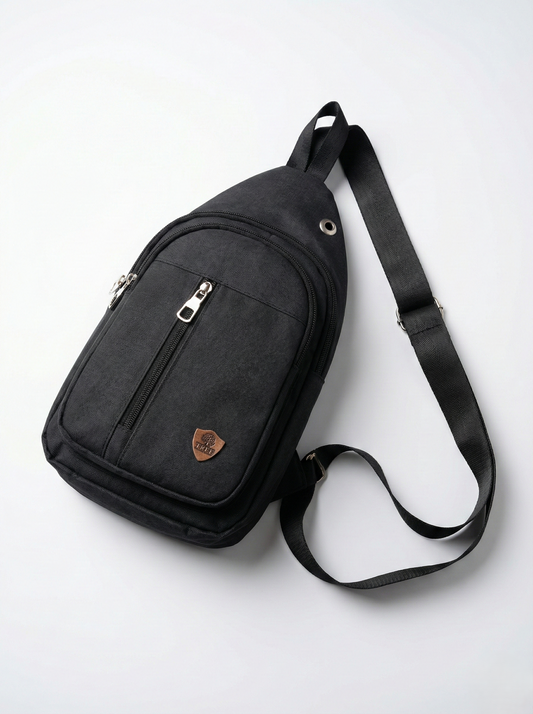 linen crossbody bags - Black