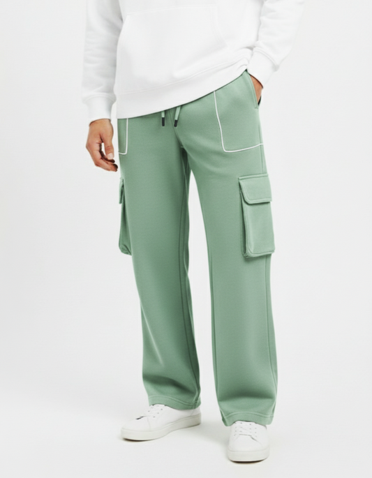 Men's Wide-Leg Cargo Sweatpants
