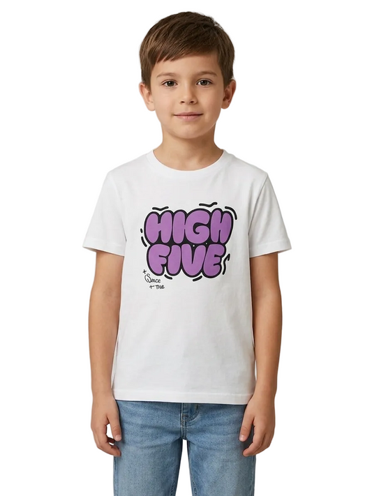 Boy`s Printed T-Shirt – Short Sleeve - White