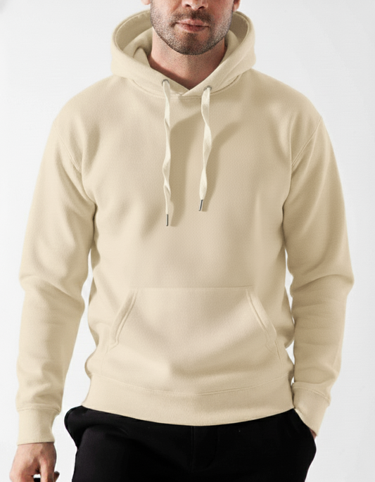 Men’s Plain Hoodie Sweatshirt - beige