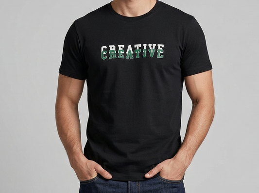 Men`s Printed T-Shirt – Short Sleeve -Black