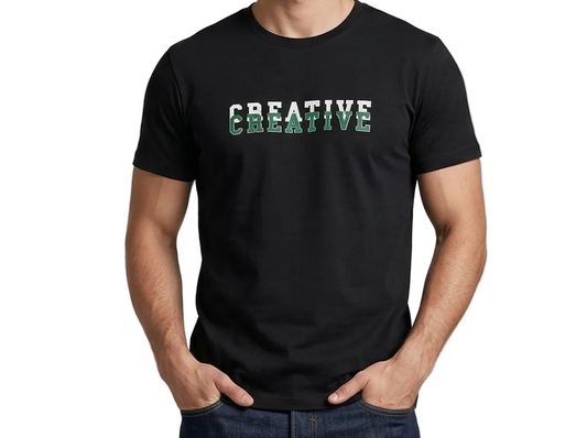 Men`s Printed T-Shirt – Short Sleeve -Black