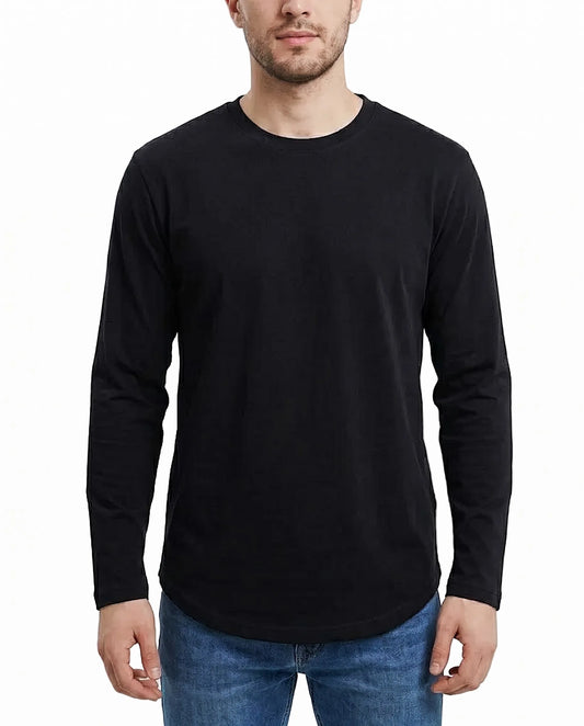 Men's Long-Sleeve Basic T-Shirt - Black