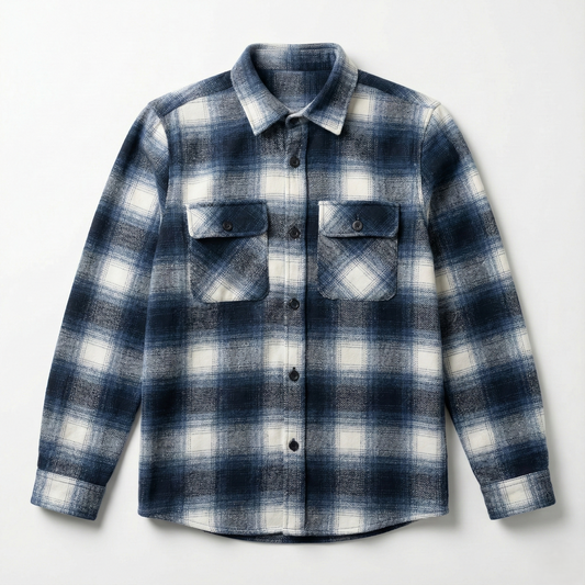 Boys' winter plaid shirt