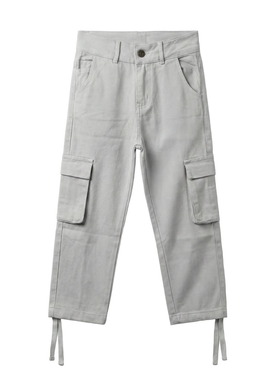 Boys' wide leg gabardine trousers - Grey