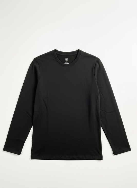 Men’s Basic crew neck T-shirt with sleeves -Black