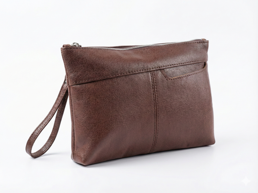 leather handbag - Brown