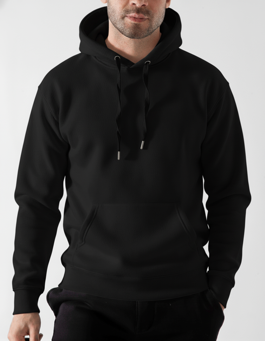 Men’s Plain Hoodie Sweatshirt - black
