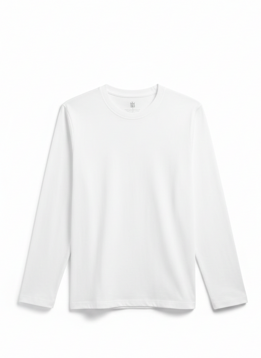 Men’s Basic crew neck T-shirt with sleeves -White
