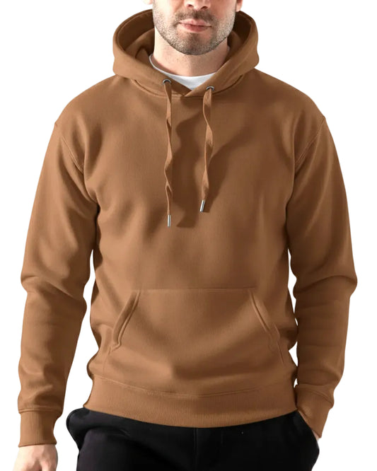 Men's Basic Cotton Hoodie Camel